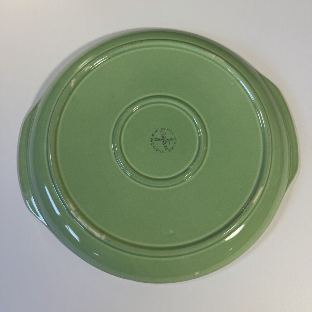 Universal Potteries Ballerina Green Chop Plate Serving Platter 12 1/4" U.S.A. - Picture 3 of 3